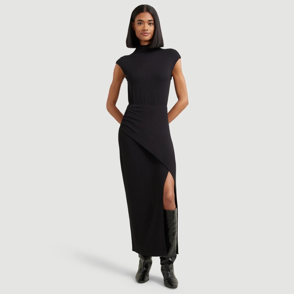 Yimei Side Slit Midi Dress